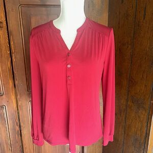 Womens Banana Republic Pleated Top Blouse Burgundy Red - Business Casual Size XS